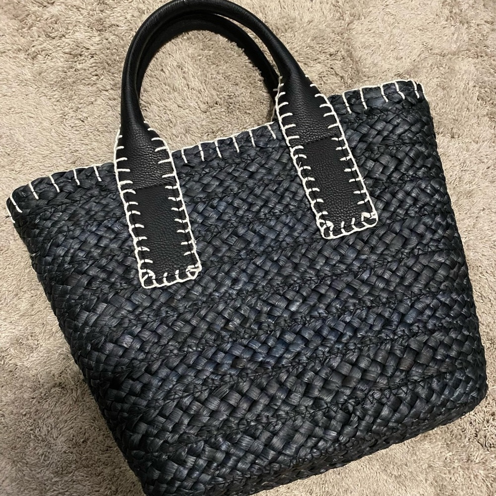 Mini tote straw bag